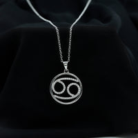 Certified Moissanite Cancer Zodiac Sign Necklace