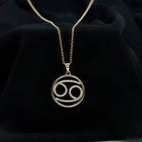 Certified Moissanite Cancer Zodiac Sign Necklace