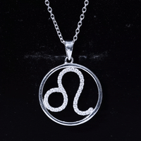 Certified Moissanite Leo Zodiac Sign Necklace
