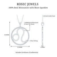 Certified Moissanite Leo Zodiac Sign Necklace