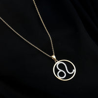 Certified Moissanite Leo Zodiac Sign Necklace