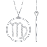 Certified Moissanite Virgo Zodiac Sign Pendant Necklace