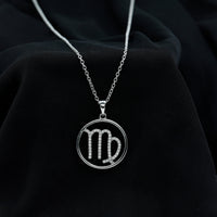 Certified Moissanite Virgo Zodiac Sign Pendant Necklace