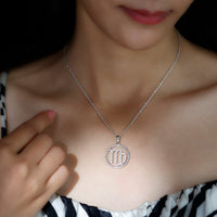 Certified Moissanite Virgo Zodiac Sign Pendant Necklace