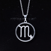Certified Moissanite Scorpio Zodiac Pendant Necklace