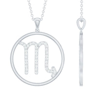 Certified Moissanite Scorpio Zodiac Pendant Necklace