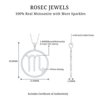 Certified Moissanite Scorpio Zodiac Pendant Necklace