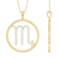 Certified Moissanite Scorpio Zodiac Pendant Necklace
