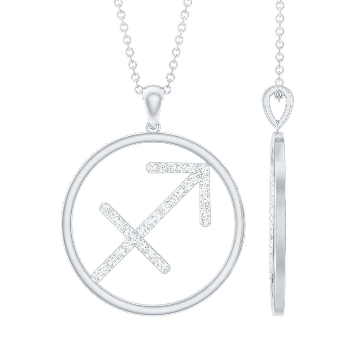 Certified Moissanite Sagittarius Zodiac Sign Necklace