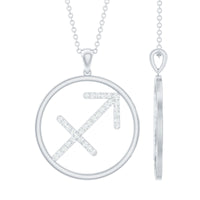 Certified Moissanite Sagittarius Zodiac Sign Necklace