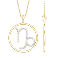 Certified Moissanite Capricorn Zodiac Necklace