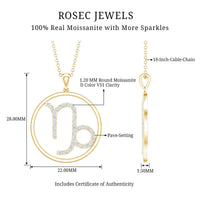 Certified Moissanite Capricorn Zodiac Necklace