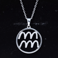 Certified Moissanite Zodiac Aquarius Pendant Necklace