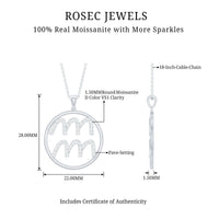 Certified Moissanite Zodiac Aquarius Pendant Necklace
