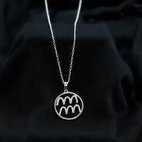 Certified Moissanite Zodiac Aquarius Pendant Necklace