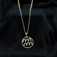 Certified Moissanite Zodiac Aquarius Pendant Necklace