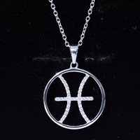 Certified Moissanite Pisces Zodiac Sign Pendant Necklace