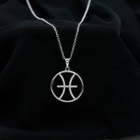Certified Moissanite Pisces Zodiac Sign Pendant Necklace