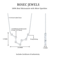 Moissanite Constellation Aquarius Zodiac Sign Necklace