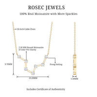 Moissanite Constellation Aquarius Zodiac Sign Necklace