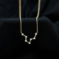 Moissanite Constellation Aquarius Zodiac Sign Necklace