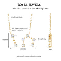Moissanite Constellation Leo Zodiac Sign Necklace