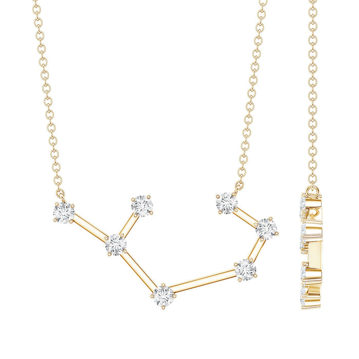 Rosec Jewels Sagittarius zodiac constellation pendant necklace featuring a moissanite star design on a delicate chain.