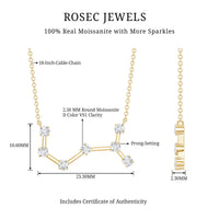 Certified Moissanite Constellation Scorpio Zodiac Necklace