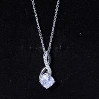 2 Carat Cushion Cut Cubic Zirconia Infinity Necklace for Women
