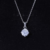 2 Carat Round Cubic Zirconia Solitaire Pendant Necklace