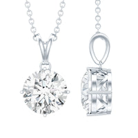 2 Carat Round Cubic Zirconia Solitaire Pendant Necklace