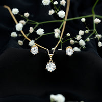 2 CT Zircon Solitaire Pendant and Earrings Set