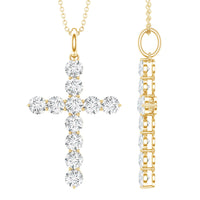 Certified Zircon Simple Cross Pendant Necklace