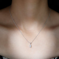Oval and Round Cut Moissanite Pendant Necklace for Women