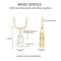 Oval and Round Cut Moissanite Pendant Necklace for Women