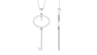 Certified Moissanite Key Pendant for Women