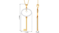 Certified Moissanite Key Pendant for Women