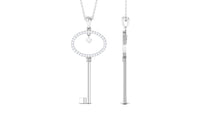 Certified Moissanite Key Pendant for Women