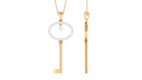 Certified Moissanite Key Pendant for Women