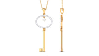 Certified Moissanite Key Pendant for Women