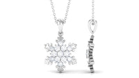 Certified Moissanite Snowflake Pendant Necklace