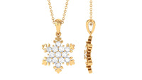 Certified Moissanite Snowflake Pendant Necklace
