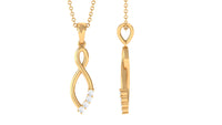 Certified Round Moissanite Infinity Pendant for Women