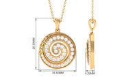 1.25 CT Round Cut Moissanite Swirl Pendant in Gold