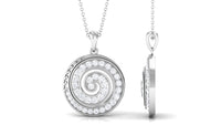1.25 CT Round Cut Moissanite Swirl Pendant in Gold