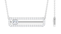 Certified Moissanite Bar Necklace for Her
