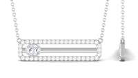 Certified Moissanite Bar Necklace for Her