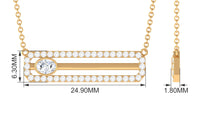 Certified Moissanite Bar Necklace for Her
