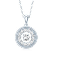 Certified Moissanite Classic Halo Pendant