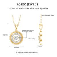 Certified Moissanite Classic Halo Pendant